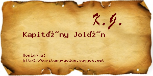 Kapitány Jolán névjegykártya